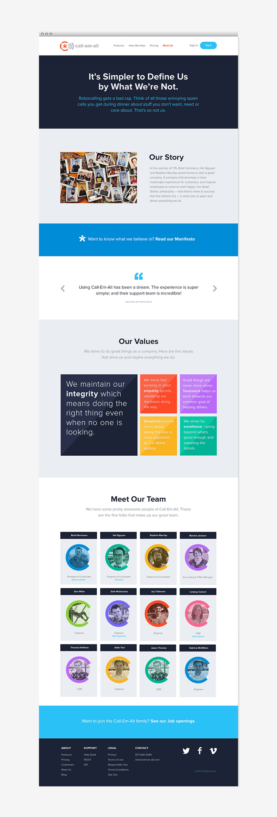 call-em-all website by motto