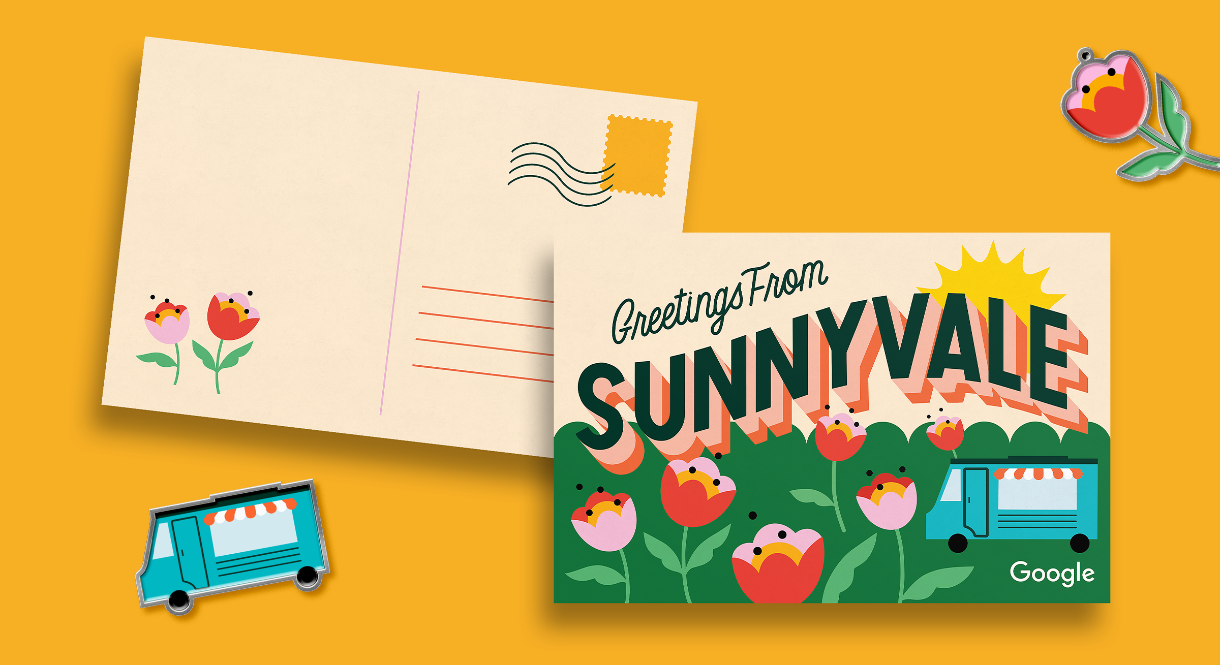 google postcard from series by motto