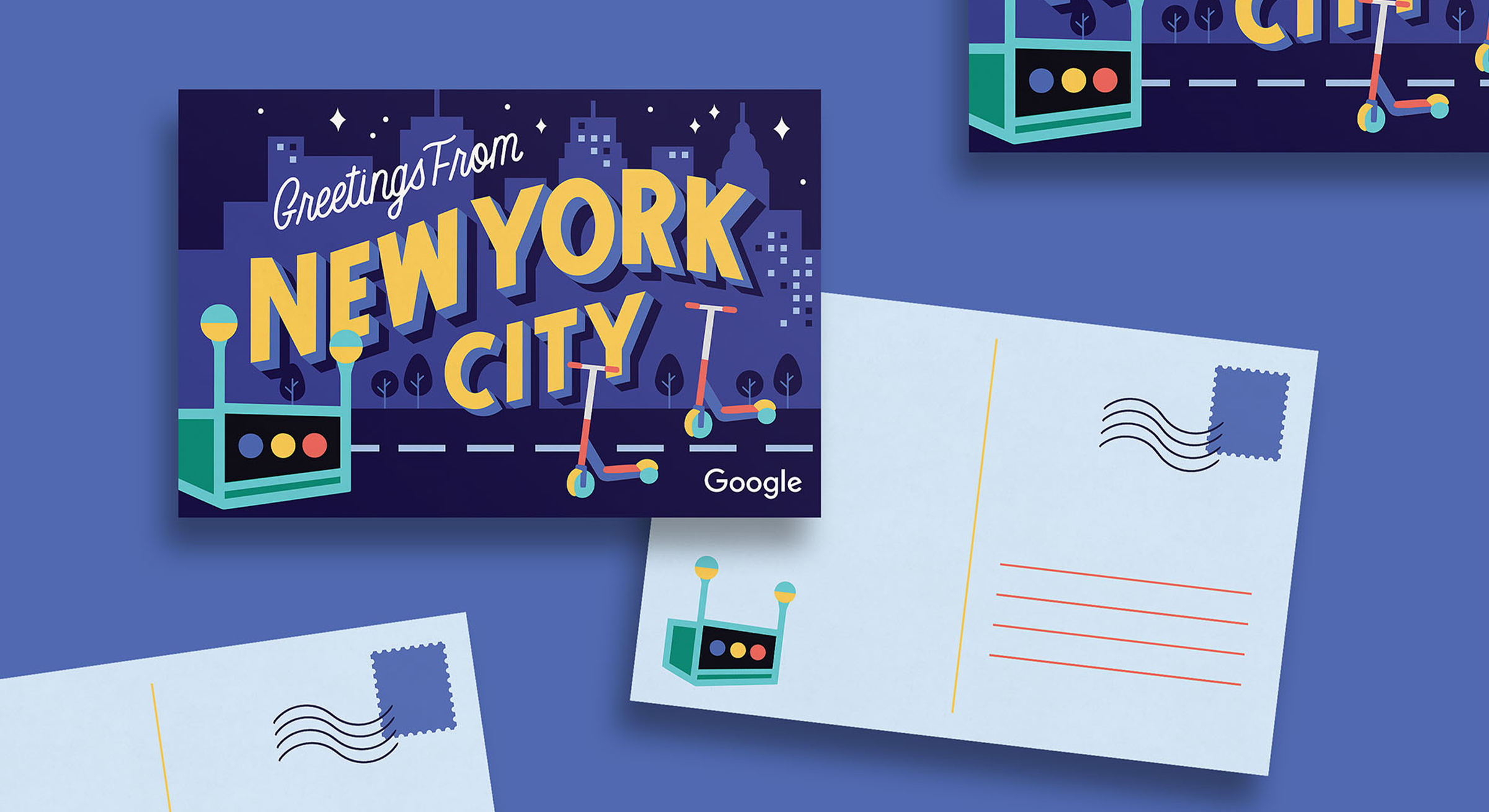 google postcard from series by motto