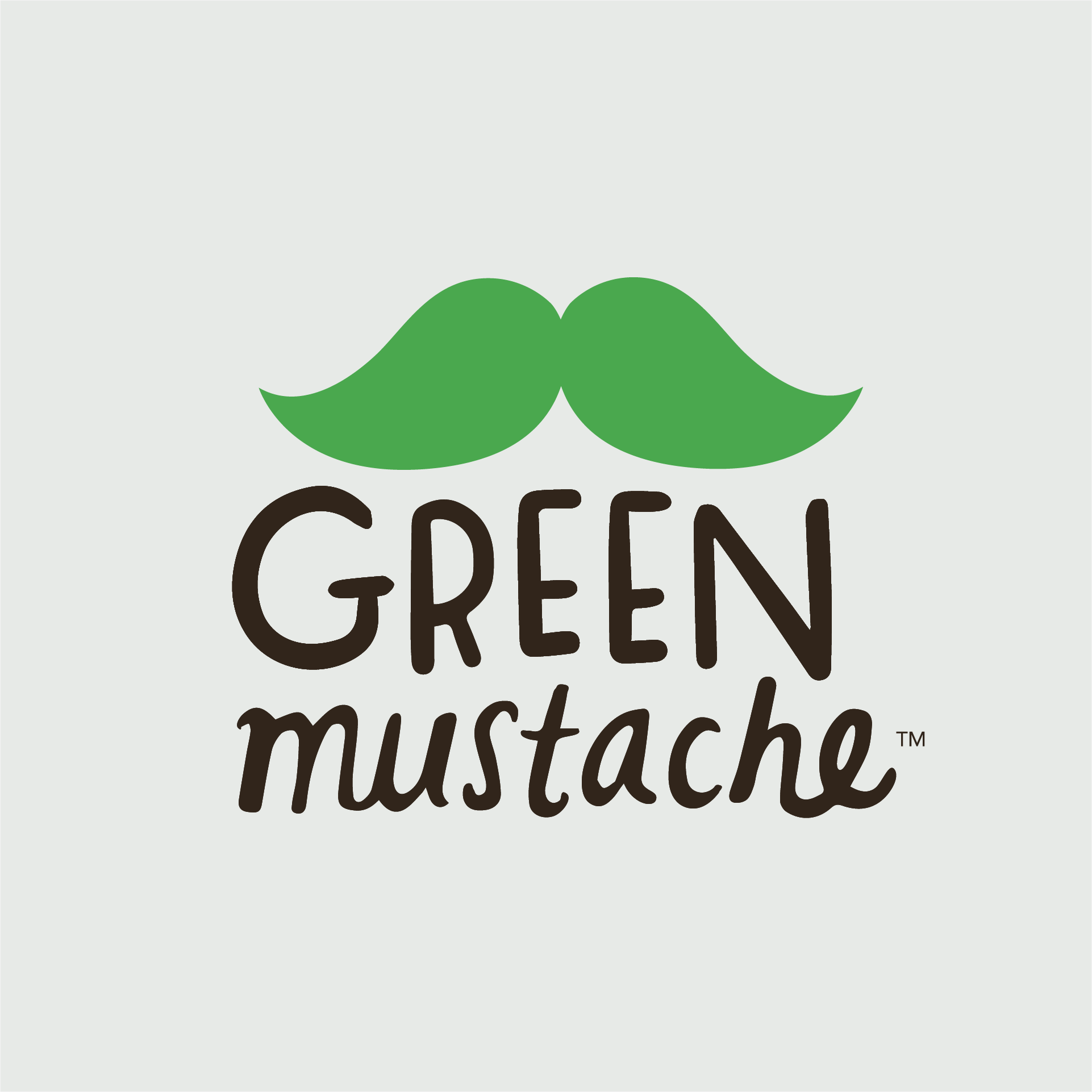 green mustache logo by motto