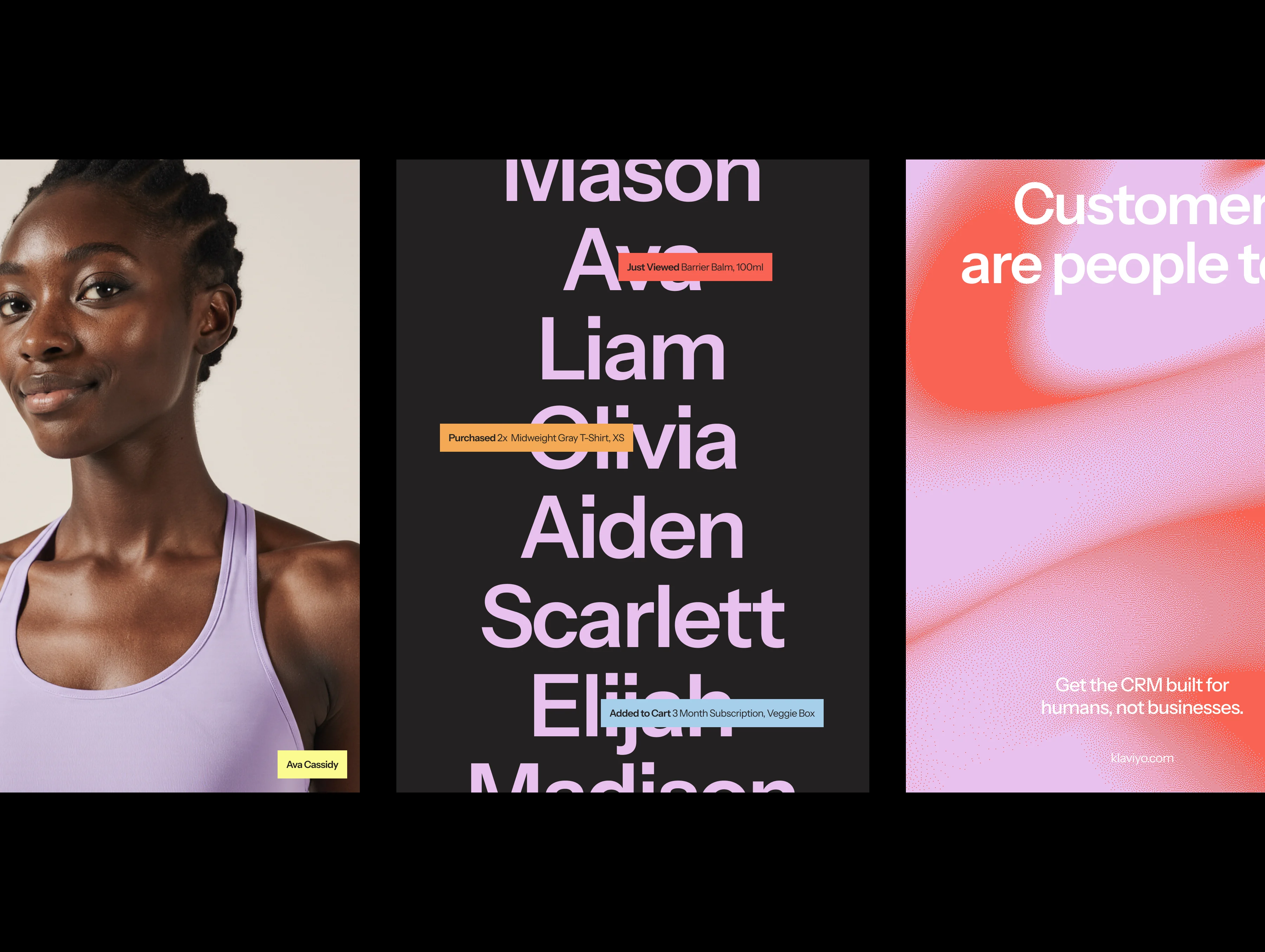 Klaviyo typography and layout design