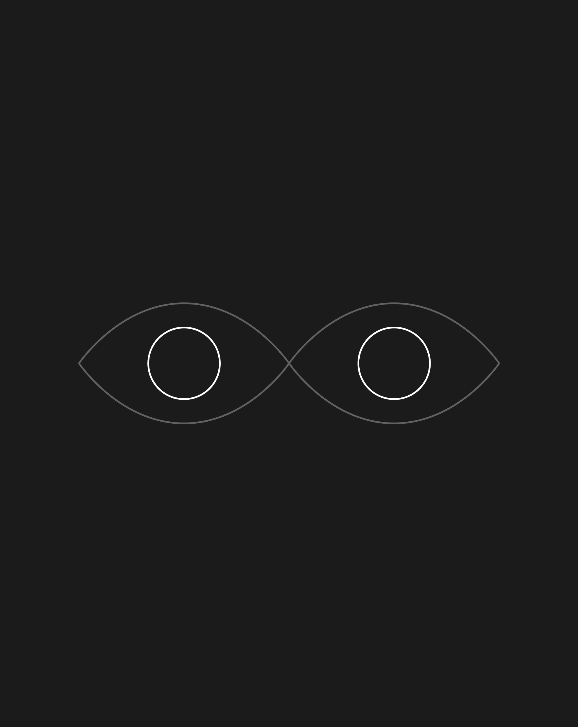 Two overlapping eye outlines, symbolizing balancing legacy and forward vision in brand storytelling.