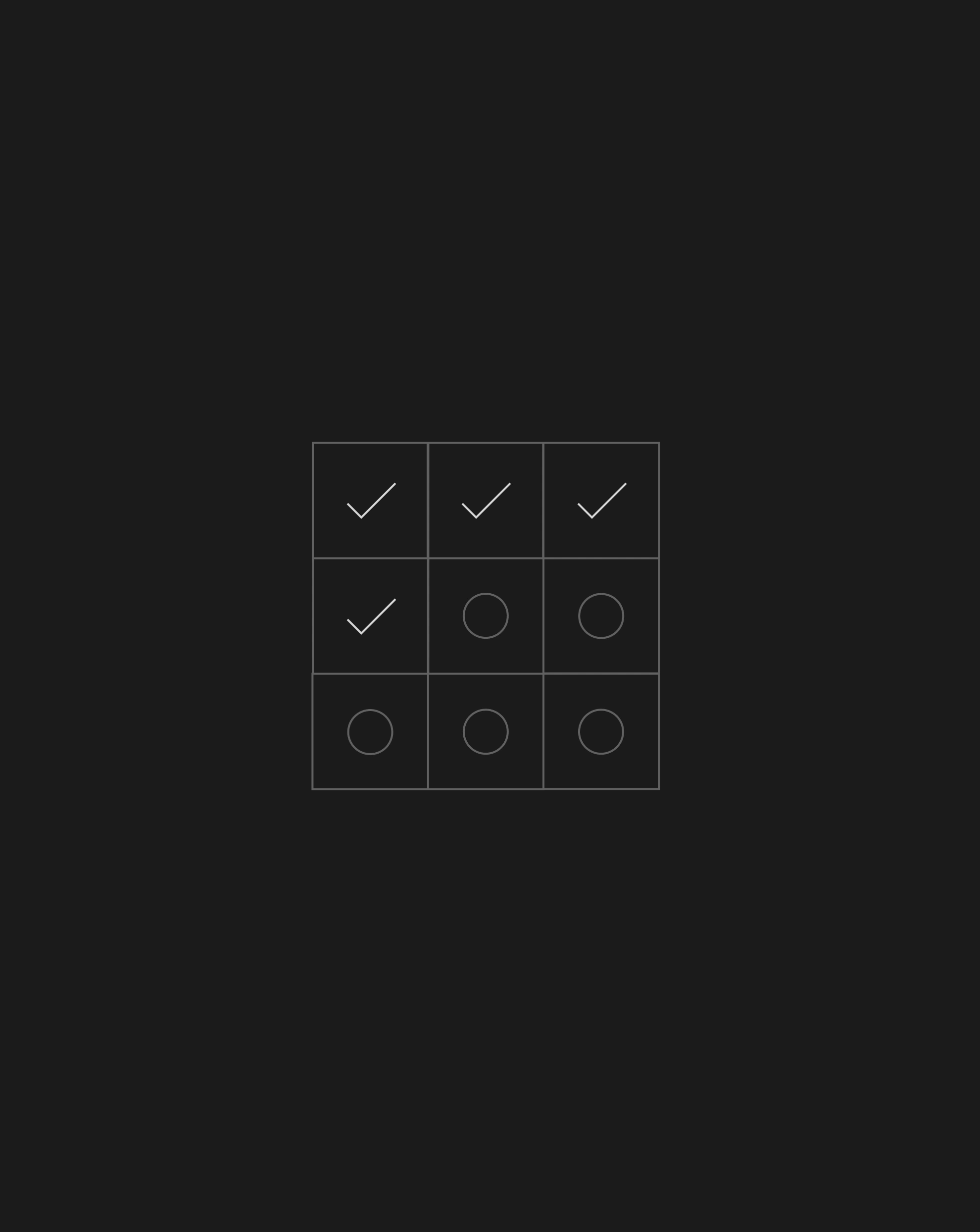 Grid of circles and check marks, symbolizing brand readiness signals that indicate a company is prepared to scale.
