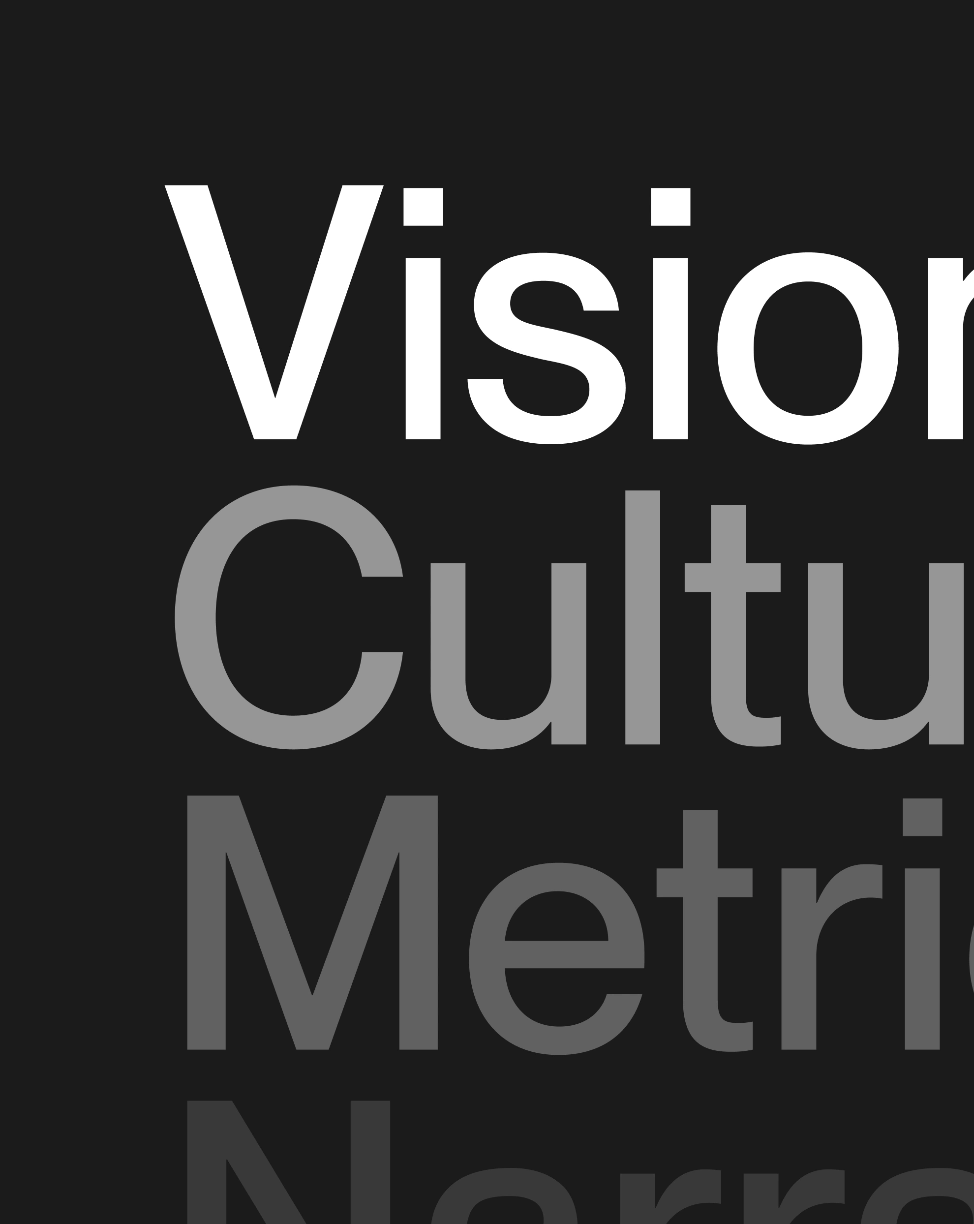 Large overlapping words “Vision,” “Culture,” and “Metrics,” symbolizing key brand qualities valued by acquirers in M&A and exit strategies.
