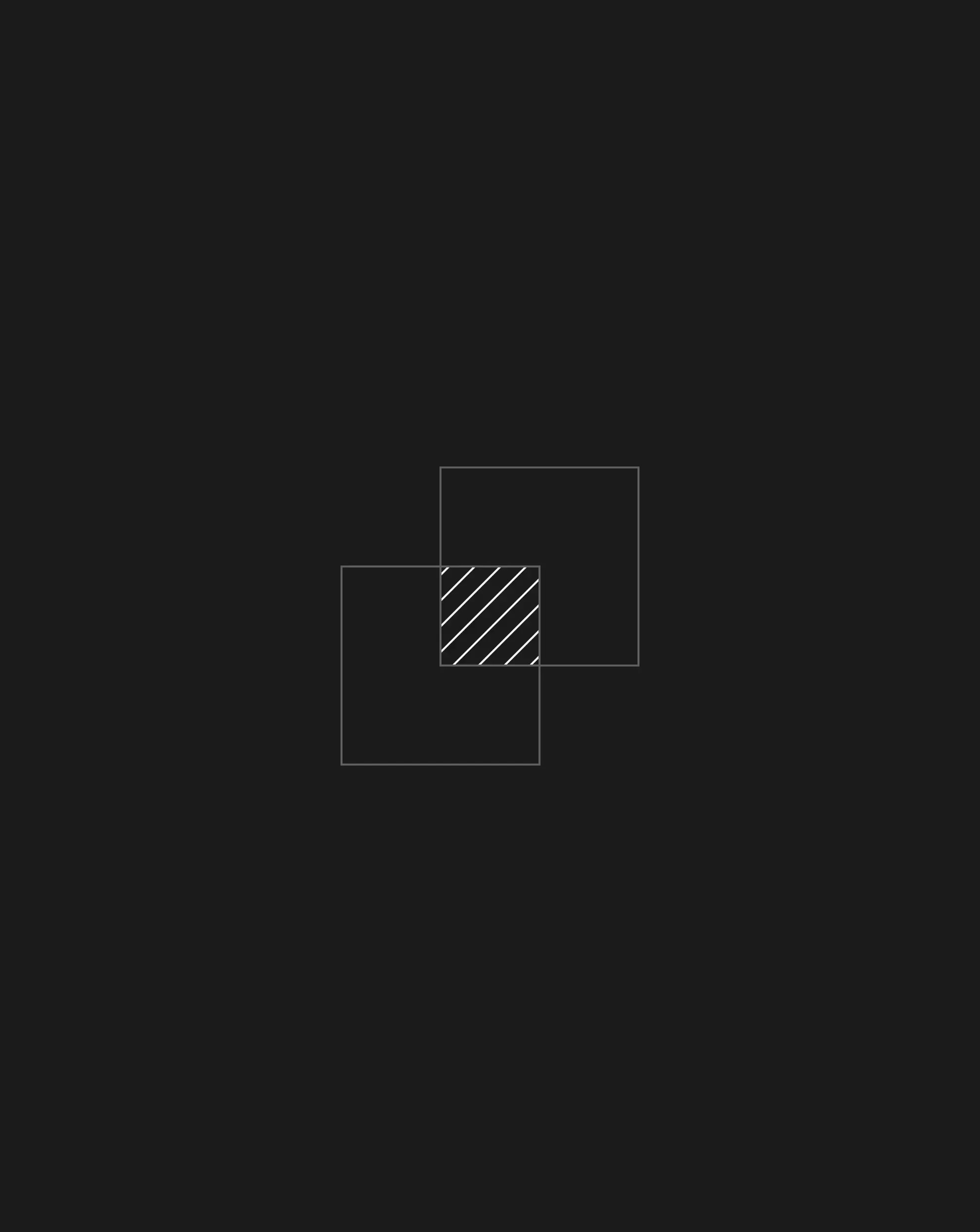 Two overlapping squares with a shaded intersection, symbolizing alignment between brand purpose and business performance.