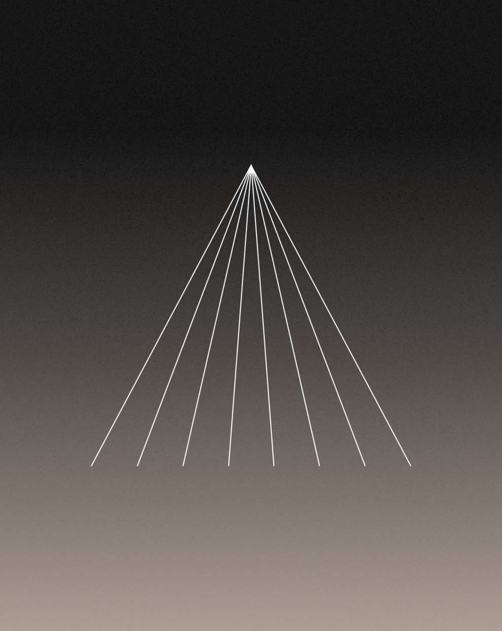 Converging white lines forming a peak on a gradient background, symbolizing alignment of brand strategy with measurable commercial KPIs.